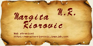 Margita Riorović vizit kartica